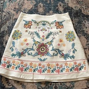 White embroidered skirt